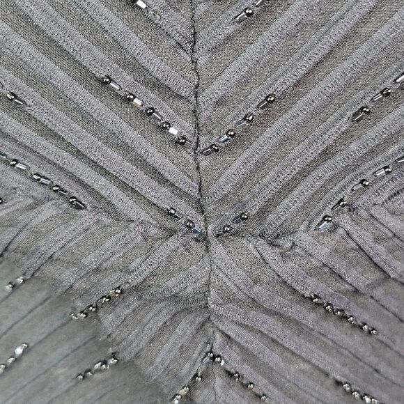 JS COLLECTIONS Beaded and Pleated Black Blouse Size 10 - Picture 3 of 8